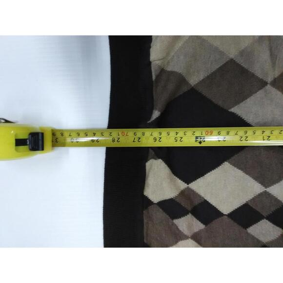 Perry Ellis Sweater Mens 2XL Brown Tan Argyle Crewneck Knit Pullover Long Sleeve - Picture 6 of 11